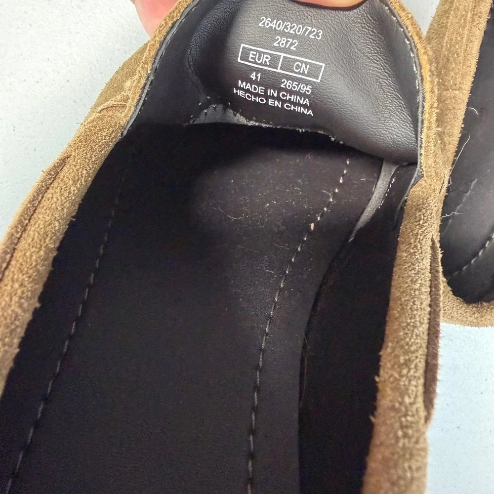 Zara Mens Tassel Loafers Brown Suede Slip On Shoes Classic Preppy EUR 41 US 8